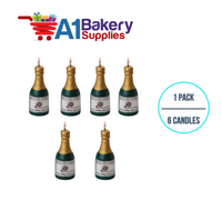 A1BakerySupplies Champagne Novelty Candles 1 pack for Birthday Cake Decorations and Anniversary