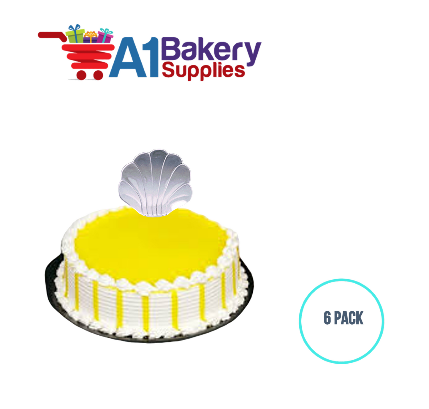 A1BakerySupplies Clear Shell 6 pack Wedding Accessories for Birthday Cake Decorations and Marriages