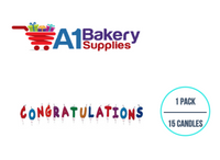 A1BakerySupplies Congratulations Message Candle Sets 1 pack for Birthday Cake Decorations and Anniversary