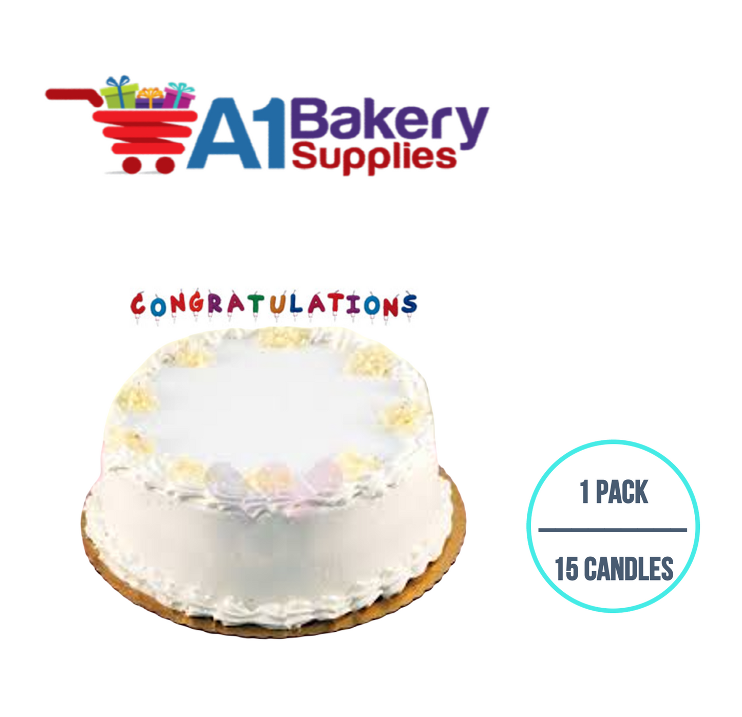 A1BakerySupplies Congratulations Message Candle Sets 1 pack for Birthday Cake Decorations and Anniversary