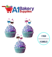 A1BakerySupplies Cupcake Candle Sets 1 pack for Birthday Cake Decorations and Anniversary