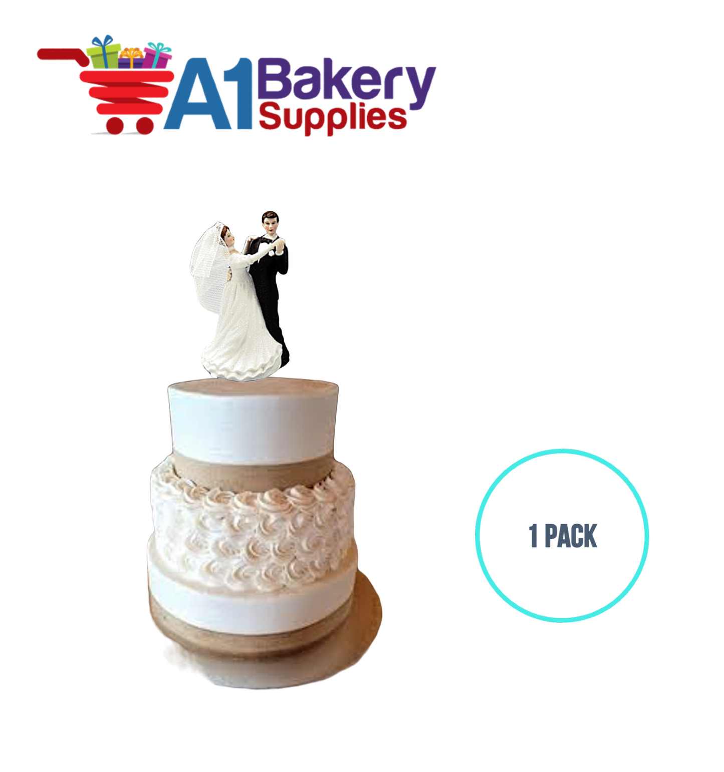 A1BakerySupplies Dancing On Air Couple - 5-3/4" 1 pack Wedding Accessories for Birthday Cake Decorations and Marriages