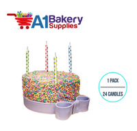 A1BakerySupplies Diamond Dot Birthday Candles Multi 1 pack for Birthday Cake Decorations and Anniversary