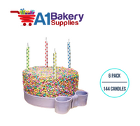 A1BakerySupplies Diamond Dot Birthday Candles Multi 6 pack for Birthday Cake Decorations and Anniversary