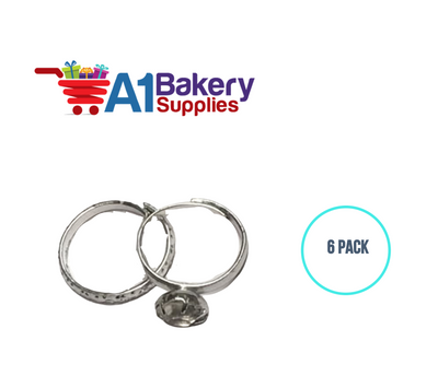 A1BakerySupplies Diamond Ring & Band Pl. Set 6 pack Wedding Accessories for Birthday Cake Decorations and Marriages
