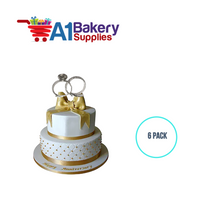 A1BakerySupplies Diamond Ring & Band Pl. Set 6 pack Wedding Accessories for Birthday Cake Decorations and Marriages