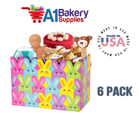 Easter Bunnies Basket Box, Theme Gift Box, Large 10.25 (Length) x 6 (Width) x 7.5 (Height), 6 Pack