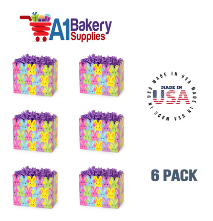 Easter Bunnies Basket Box, Theme Gift Box, Small 6.75 (Length) x 4 (Width) x 5 (Height), 6 Pack