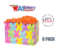 Easter Bunnies Basket Box, Theme Gift Box, Large 10.25 (Length) x 6 (Width) x 7.5 (Height), 6 Pack