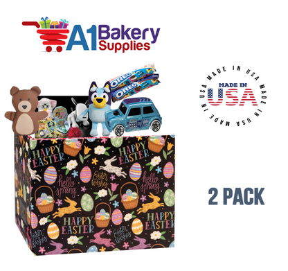 Easter Chalkboard Basket Box, Theme Gift Box, Small 6.75 (Length) x 4 (Width) x 5 (Height), 2 Pack