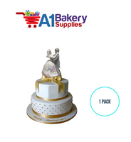 A1BakerySupplies Fairy Tale Waltz Glazed Couple 1 pack Wedding Accessories for Birthday Cake Decorations and Marriages