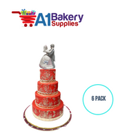 A1BakerySupplies Fairy Tale Waltz Glazed Couple 6 pack Wedding Accessories for Birthday Cake Decorations and Marriages