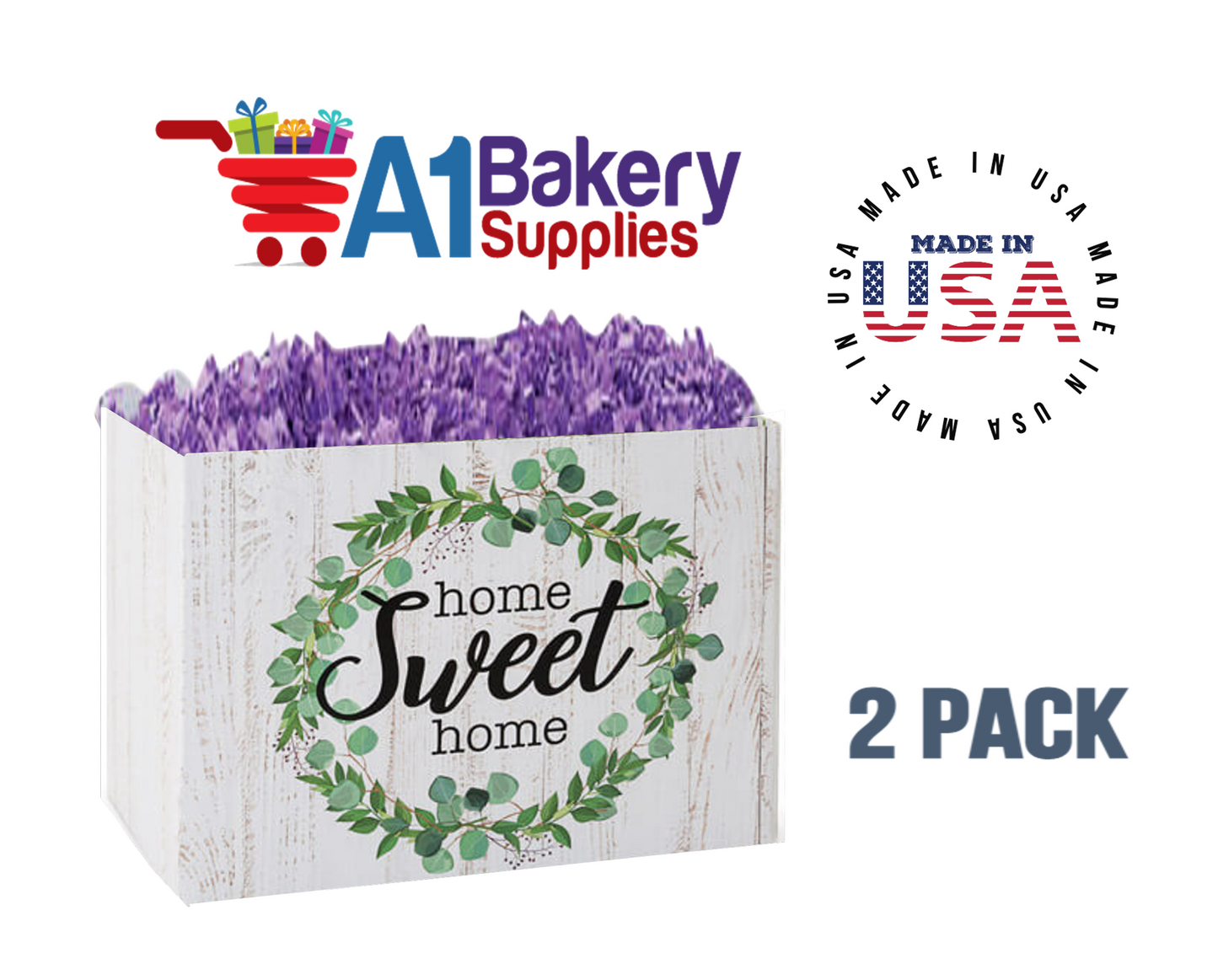 Farmhouse Home Sweet Home Basket Box, Theme Gift Box, Small 6.75 (Length) x 4 (Width) x 5 (Height), 2 Pack