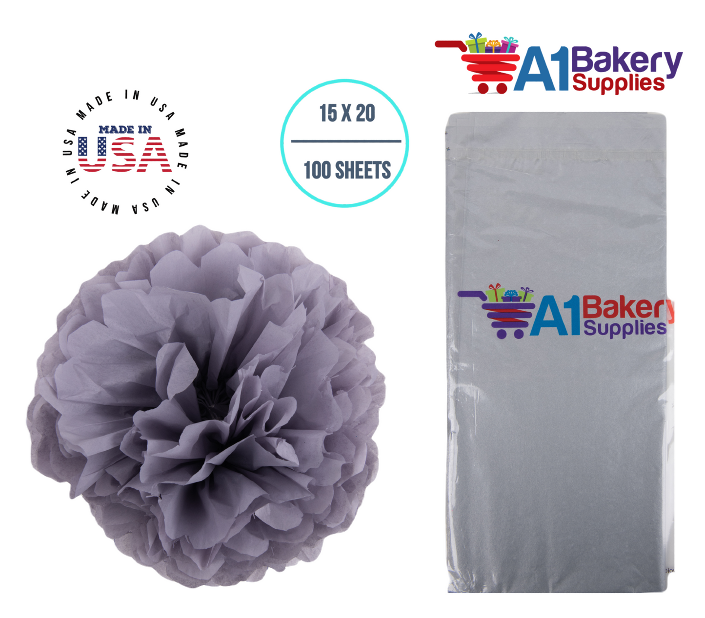 Morning Mist Color Tissue Paper 15 Inch x 20 Inch - 100 Sheets