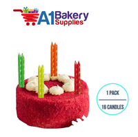 A1BakerySupplies Glitter Candles - Neon Asst 1 pack for Birthday Cake Decorations and Anniversary