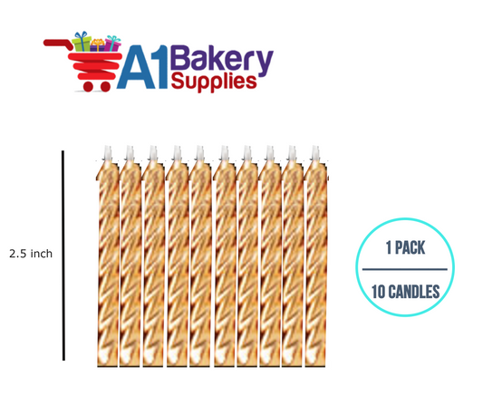 A1BakerySupplies Gold Birthday Candles 1 pack for Birthday Cake Decorations and Anniversary