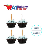 A1BakerySupplies Gold Birthday Candles 1 pack for Birthday Cake Decorations and Anniversary