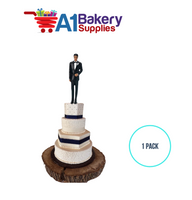 A1BakerySupplies Groom - Black Coat - A.A. 1 pack Wedding Accessories for Birthday Cake Decorations and Marriages