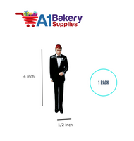 A1BakerySupplies Groom - Black Coat 1 pack Wedding Accessories for Birthday Cake Decorations and Marriages