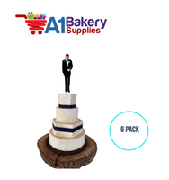A1BakerySupplies Groom - Black Coat 6 pack Wedding Accessories for Birthday Cake Decorations and Marriages