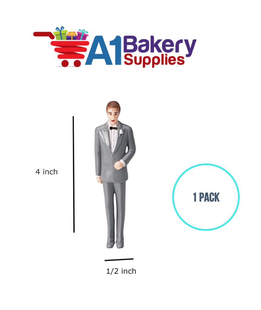 A1BakerySupplies Groom - Grey Coat 1 pack Wedding Accessories for Birthday Cake Decorations and Marriages