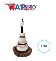 A1BakerySupplies Groom - White Coat - A.A. 6 pack Wedding Accessories for Birthday Cake Decorations and Marriages