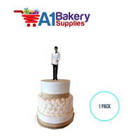 A1BakerySupplies Groom - White Coat - A.A. 1 pack Wedding Accessories for Birthday Cake Decorations and Marriages