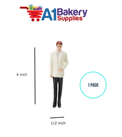 A1BakerySupplies Groom - White Coat 1 pack Wedding Accessories for Birthday Cake Decorations and Marriages