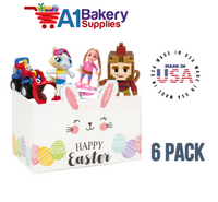 Happy Easter Bunny Basket Box, Theme Gift Box, Small 6.75 (Length) x 4 (Width) x 5 (Height), 6 Pack