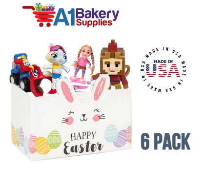 Happy Easter Bunny Basket Box, Theme Gift Box, Large 10.25 (Length) x 6 (Width) x 7.5 (Height), 6 Pack