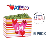 Hello Love Basket Box, Theme Gift Box, Large 10.25 (Length) x 6 (Width) x 7.5 (Height), 6 Pack