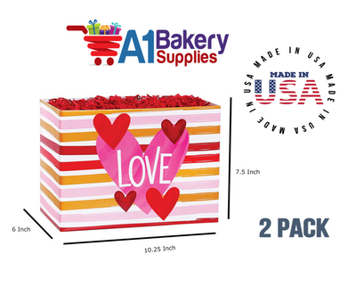 Hello Love Basket Box, Theme Gift Box, Large 10.25 (Length) x 6 (Width) x 7.5 (Height), 2 Pack