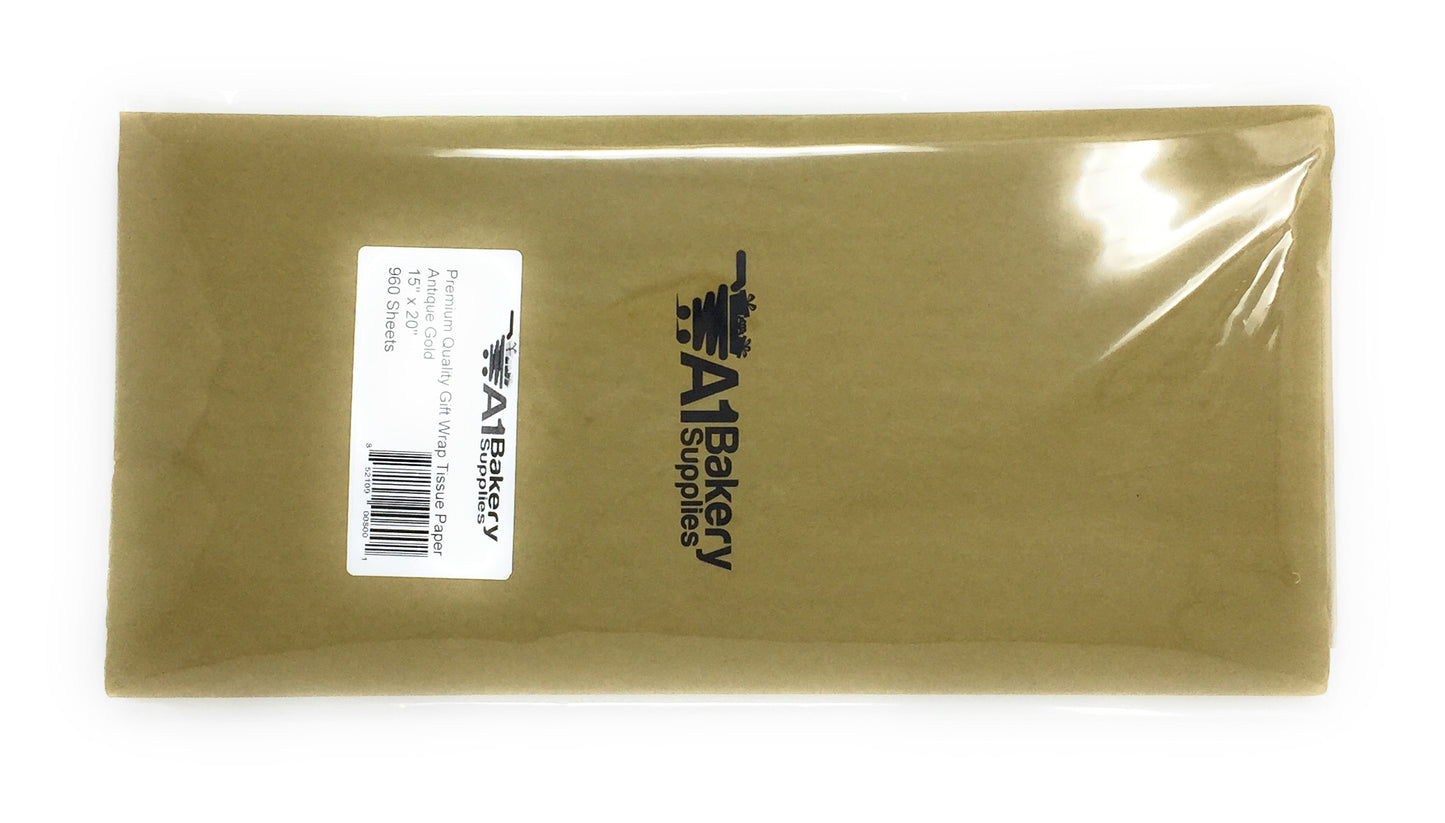 Antique Gold Tissue Paper 15 Inch x 20 Inch - 100 Sheets Pack