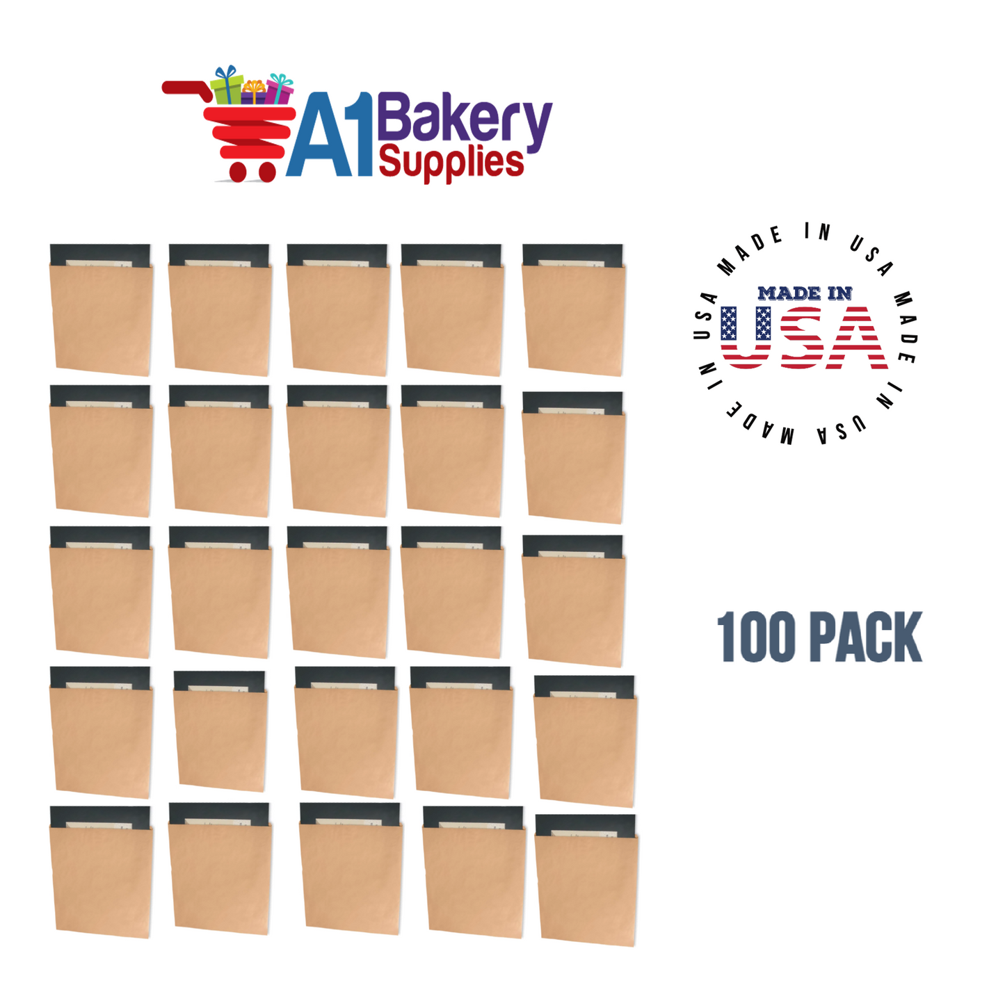 Kraft Flat Merchandise Bags, Small, 100 Pack - 17"x21"