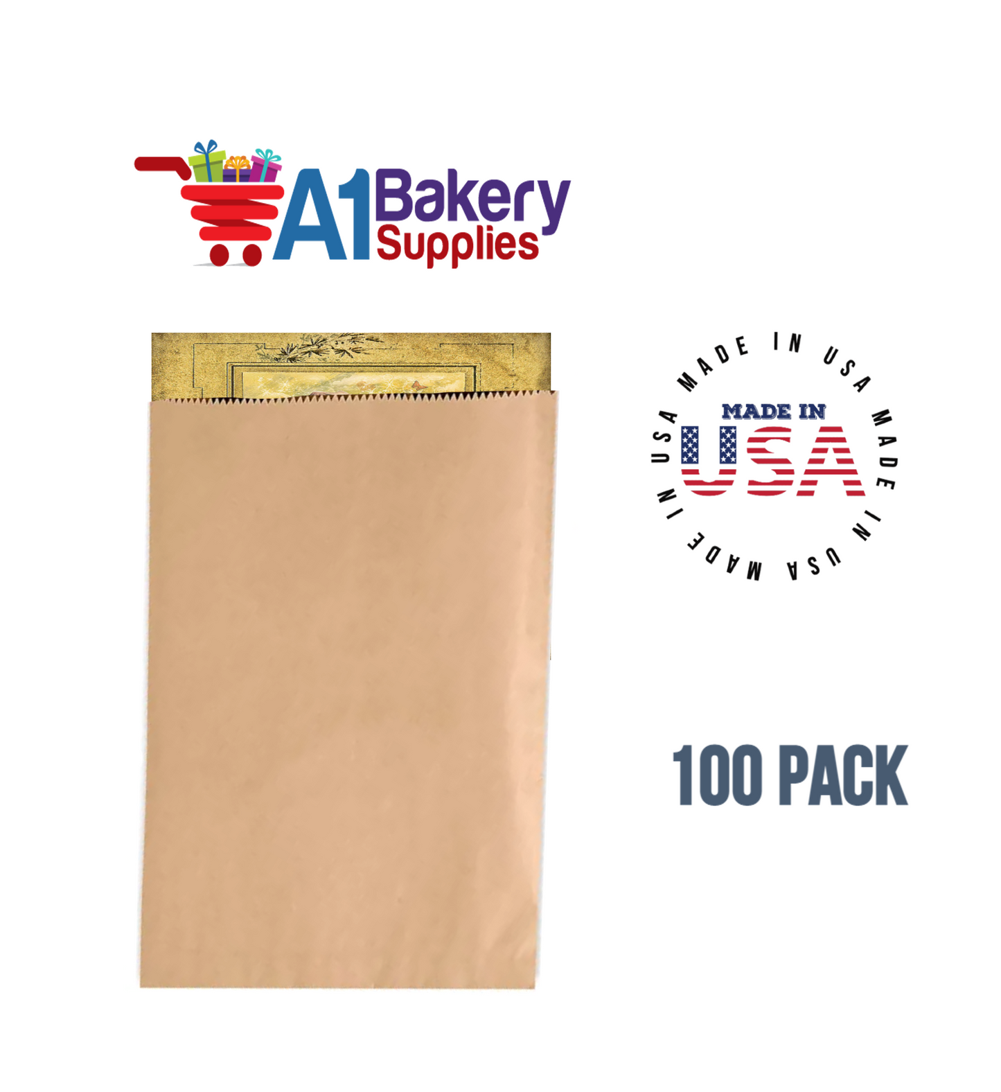 Kraft Flat Merchandise Bags, Small, 100 Pack - 17"x21"