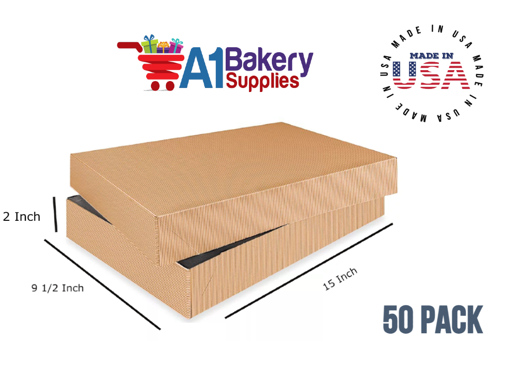 Kraft Brown Color Apparel Box for Men Shirts Gift Wrap Packaging Boxes, 15 x 9 1/2 x 2" - 50 Pack, Large