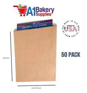 Kraft Flat Merchandise Bags, Small, 50 Pack - 14-3/4"x18"