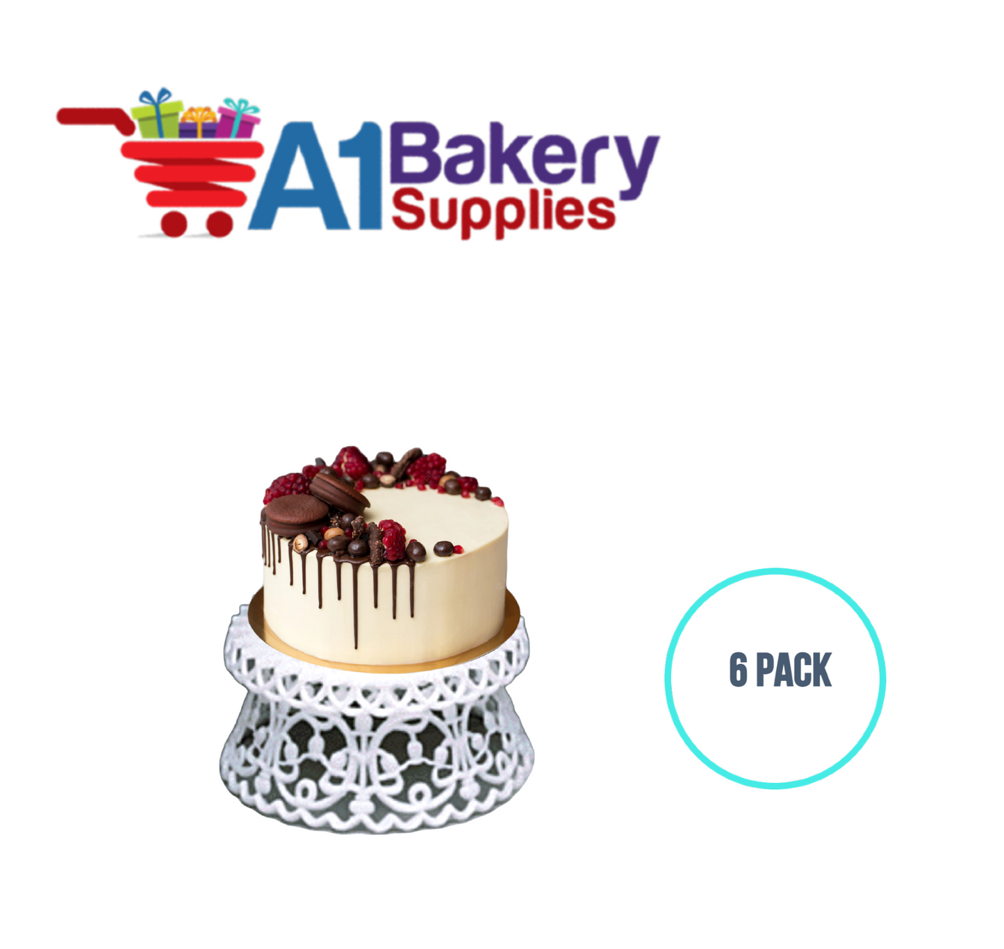 A1BakerySupplies Lily Base 6 pack Wedding Accessories for Birthday Cake Decorations and Marriages
