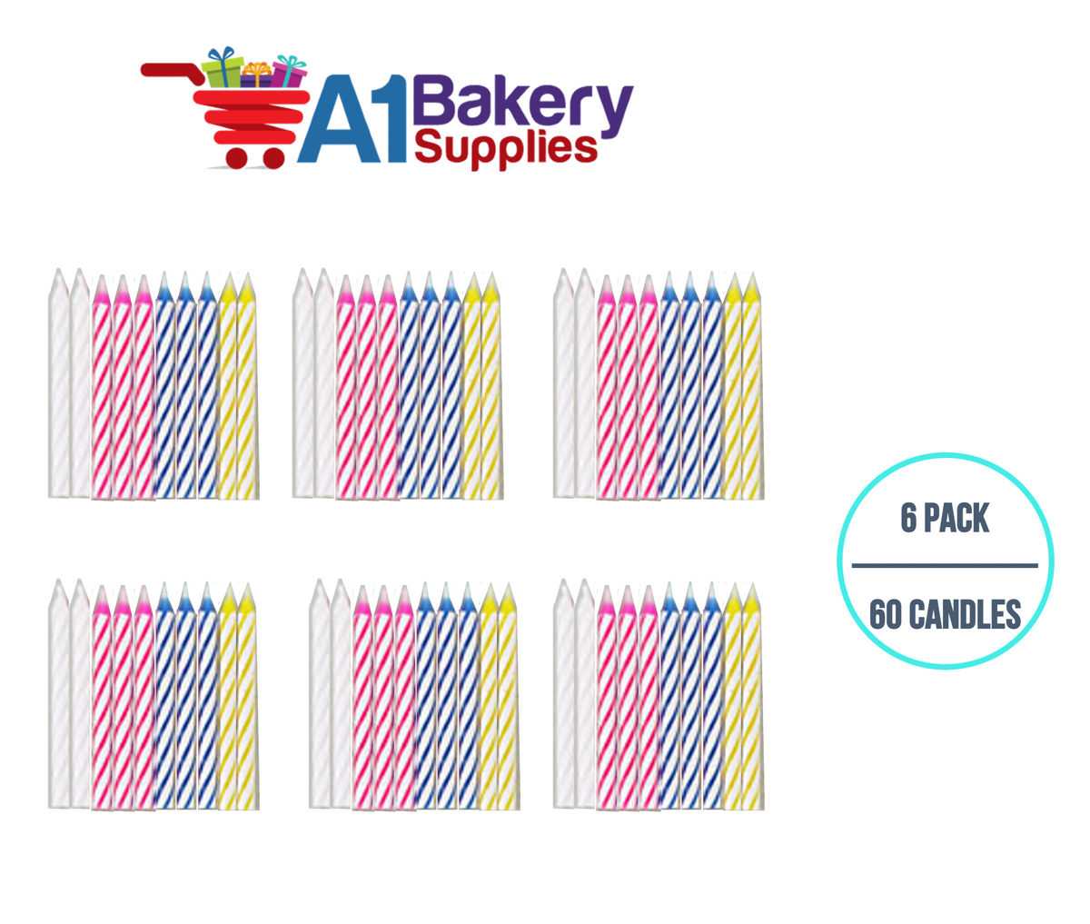 Multipack Candles A1BakerySupplies Magic Relight Candles - Multi 6 pack for Birthday Cak