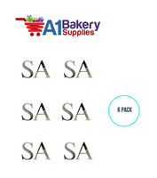 A1BakerySupplies Monogram - Silver Jeweled "B" (4") 6 pack Wedding Accessories for Birthday Cake Decorations and Marriages