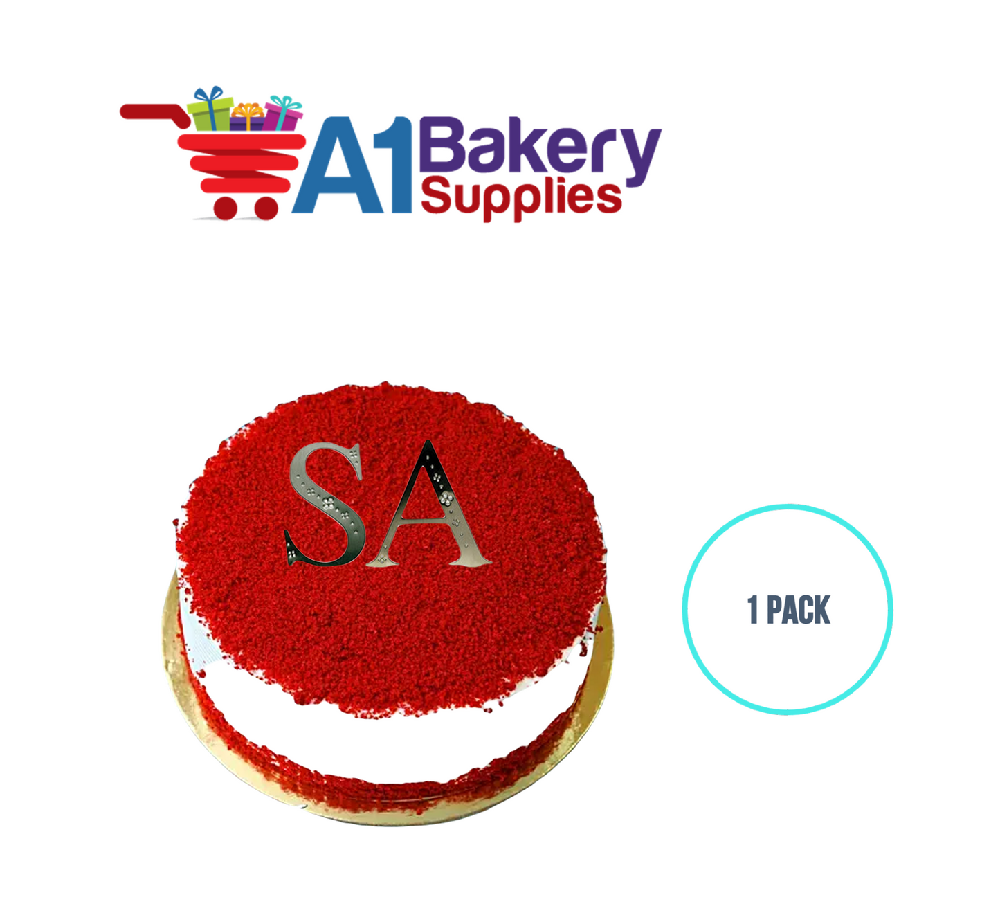 A1BakerySupplies Monogram - Silver Jeweled "B" (4") 1 pack Wedding Accessories for Birthday Cake Decorations and Marriages