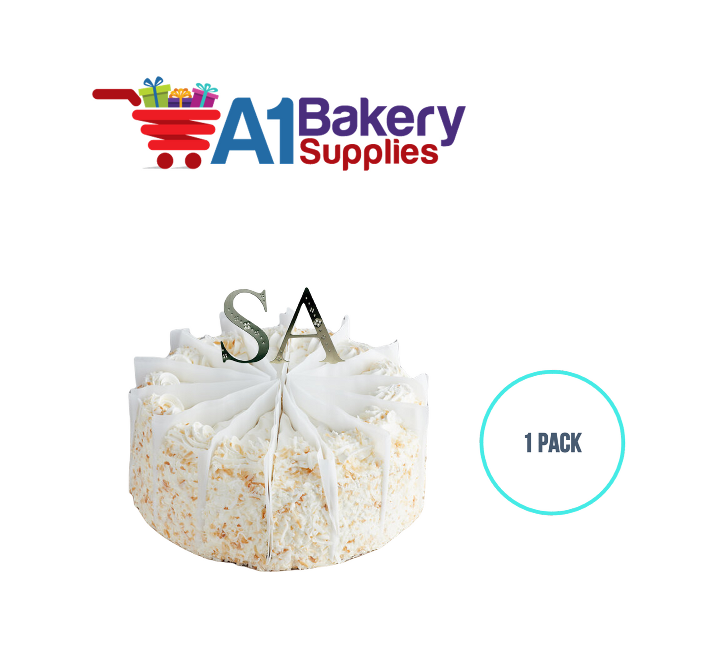 A1BakerySupplies Monogram - Silver Jeweled "G" (4") 1 pack Wedding Accessories for Birthday Cake Decorations and Marriages