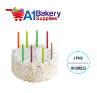 A1BakerySupplies Neon Spiral Asst. Candles 1 pack for Birthday Cake Decorations and Anniversary