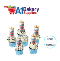 A1BakerySupplies Beer Can Novelty Candles 6 pack for Birthday Cake Decorations and Anniversary