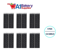 A1BakerySupplies Over-The-Hill Black Blister Candles 6 pack for Birthday Cake Decorations and Anniversary