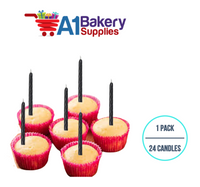 A1BakerySupplies Over-The-Hill Black Blister Candles 1 pack for Birthday Cake Decorations and Anniversary