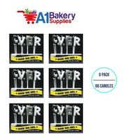 A1BakerySupplies Over The Hill Letter Candle Sets 6 pack for Birthday Cake Decorations and Anniversary