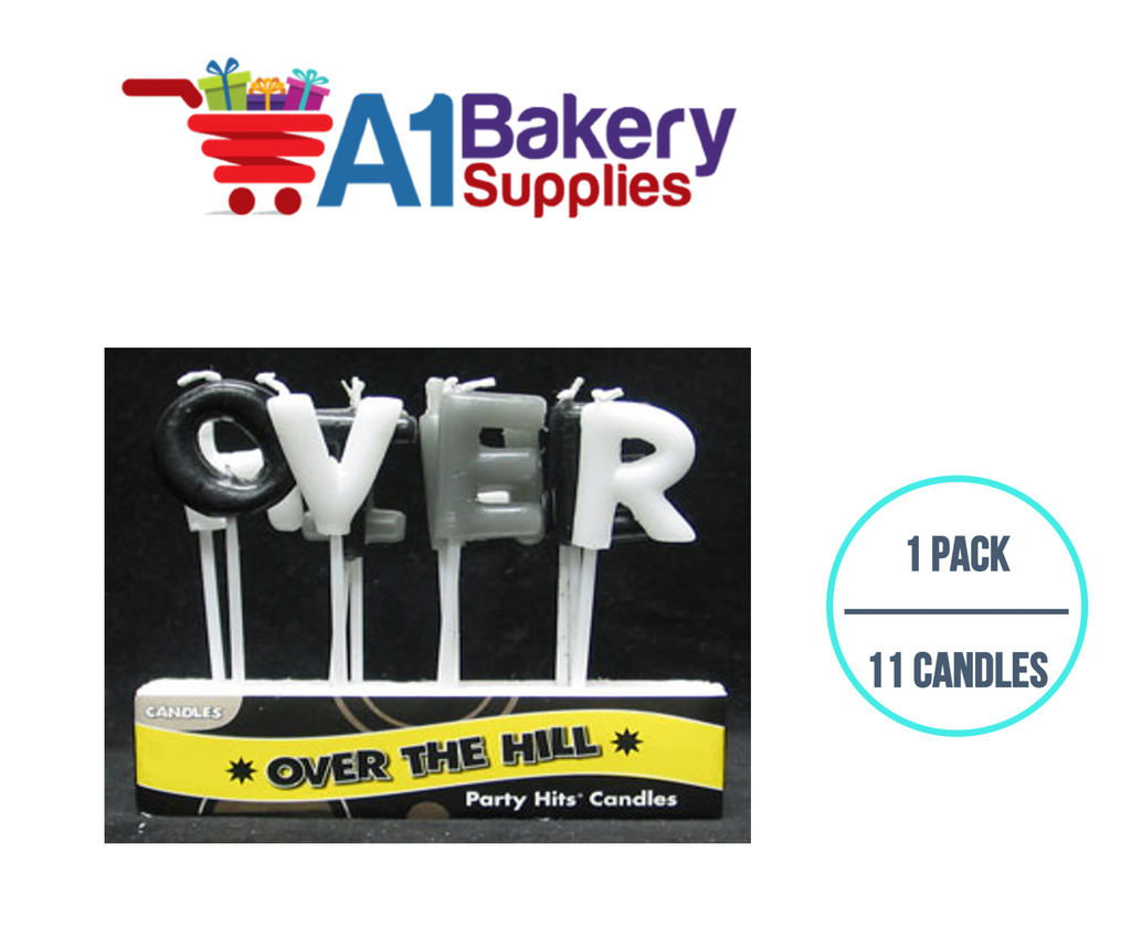A1BakerySupplies Over The Hill Letter Candle Sets 1 pack for Birthday Cake Decorations and Anniversary