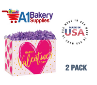 Painted Heart Basket Box, Theme Gift Box, Large 10.25 (Length) x 6 (Width) x 7.5 (Height), 2 Pack