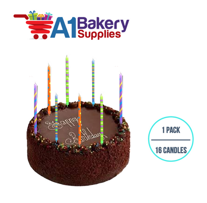 A1BakerySupplies Paparazzi Candles W/Holders-Large 1 pack for Birthday Cake Decorations and Anniversary